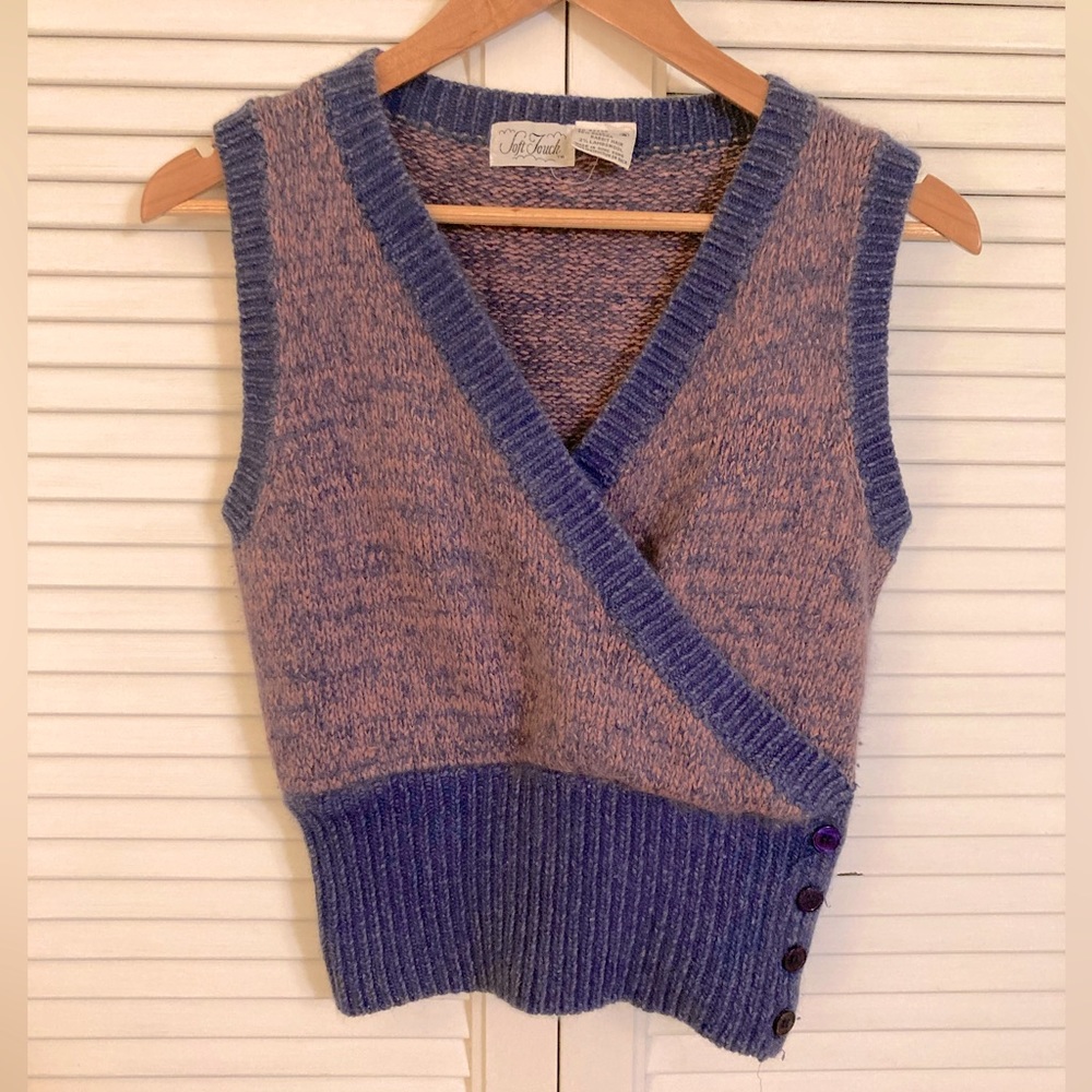 Vintage silk and angora sweater vest